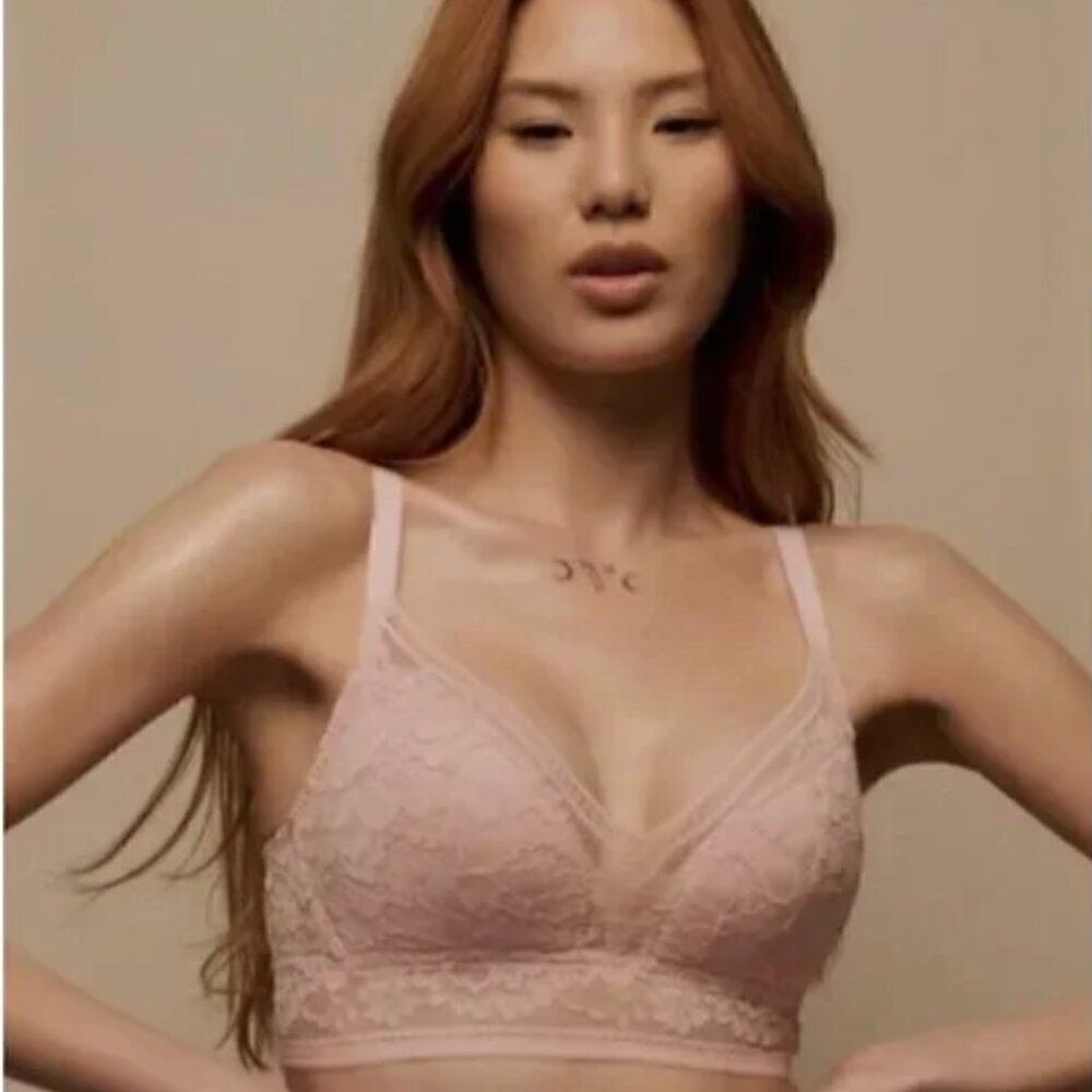 KNIX Lace Longline Bra Rosewater Pink Medium